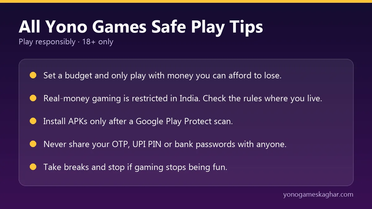 All Yono Games safe play tips