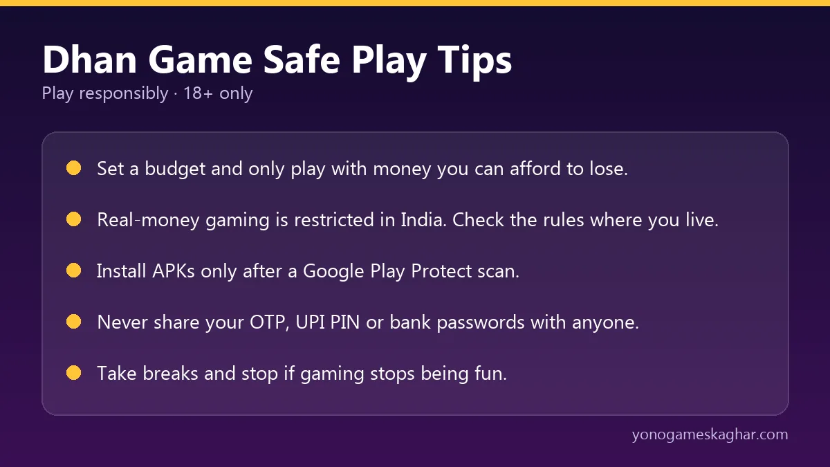 Dhan Game safe play tips