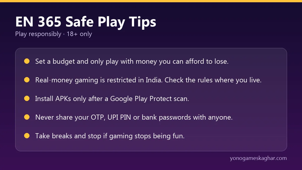 EN 365 safe play tips