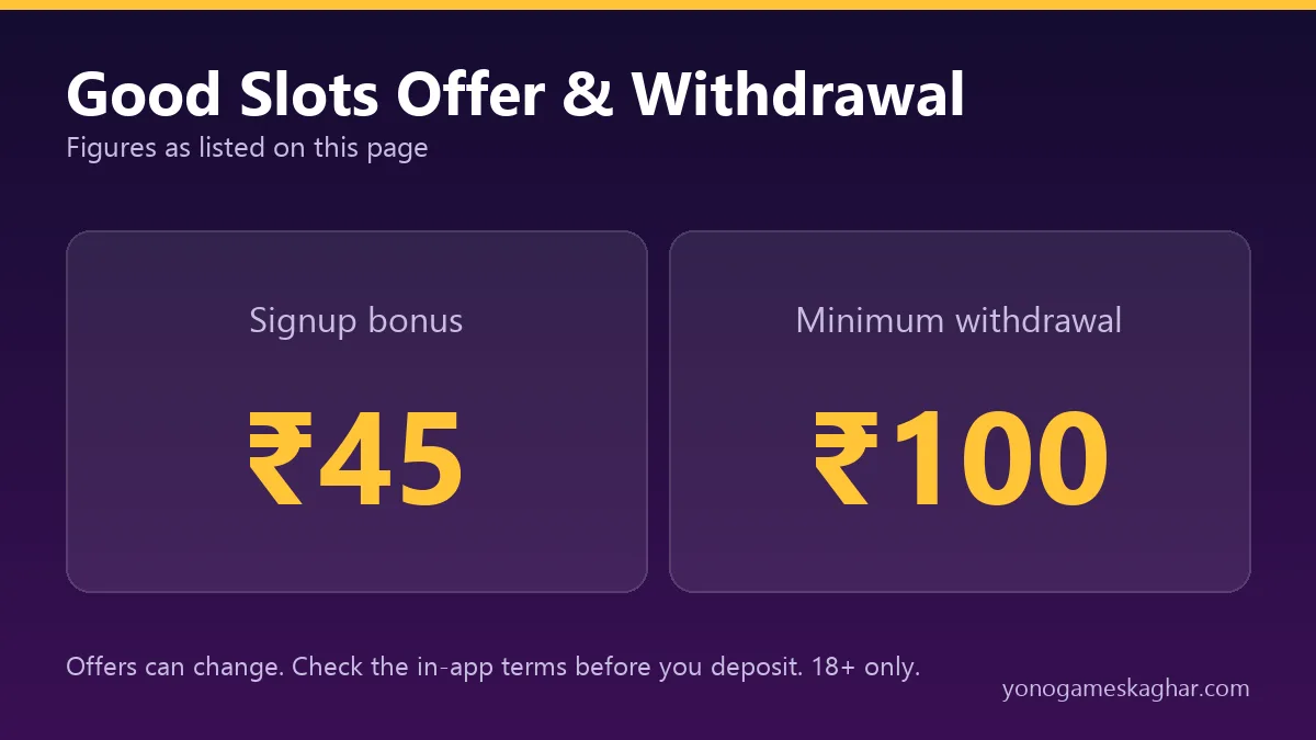 Good Slots bonus and withdrawal