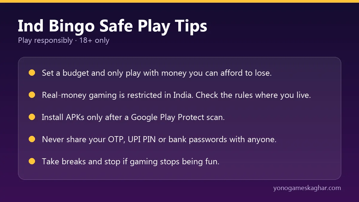 Ind Bingo safe play tips