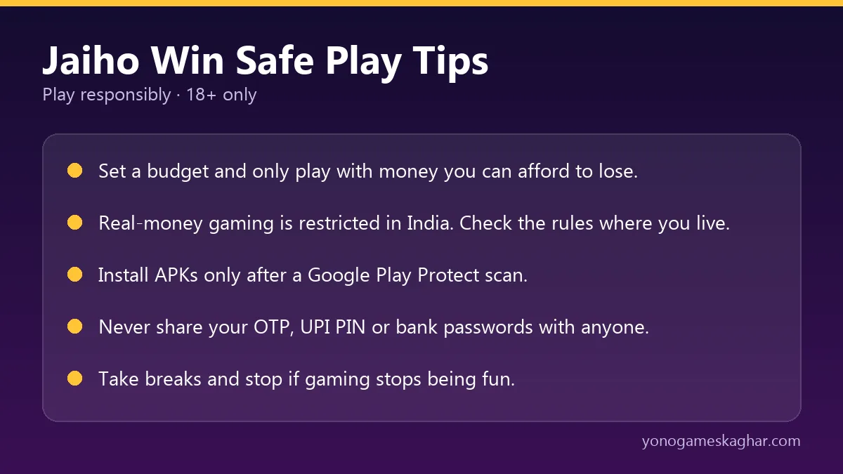 Jaiho Win safe play tips