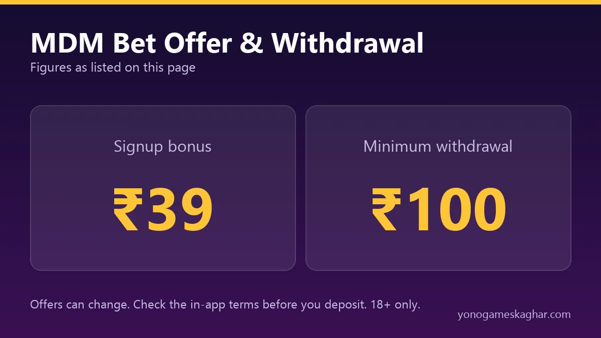 MDM Bet bonus and withdrawal