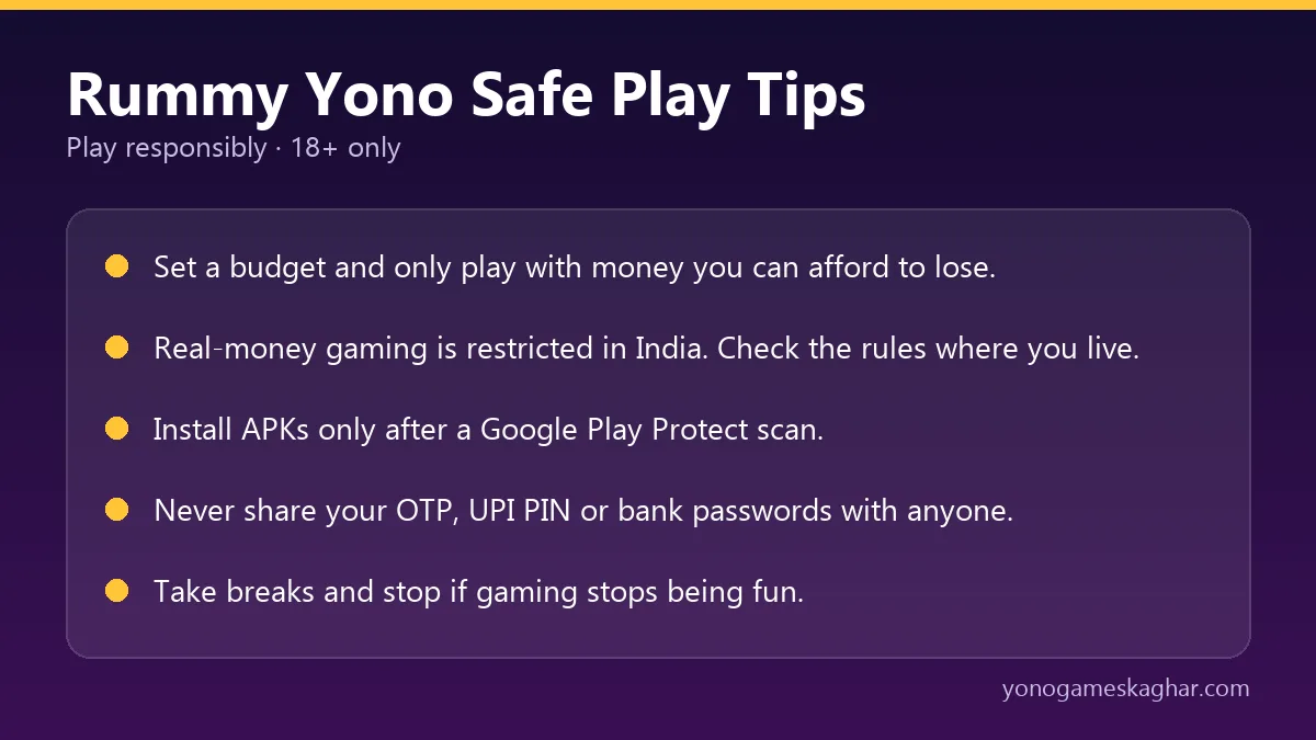 Rummy Yono safe play tips