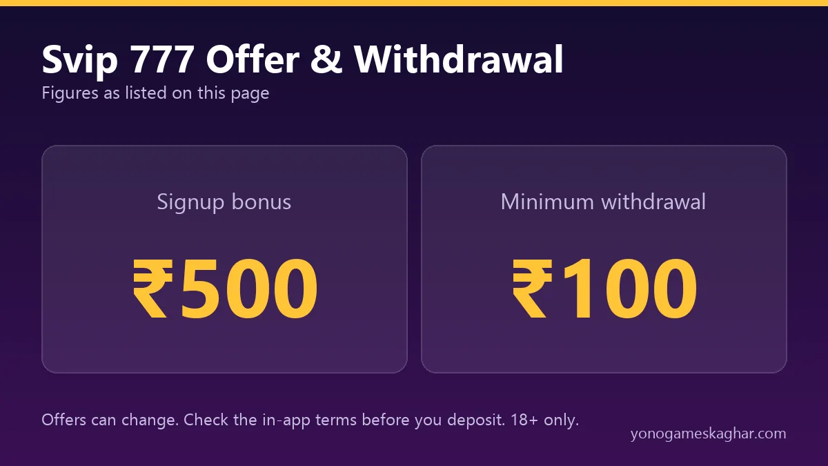Svip 777 bonus and withdrawal