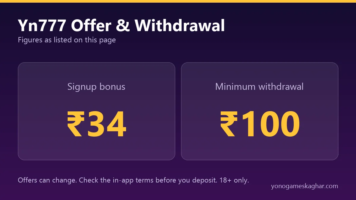 Yn777 bonus and withdrawal