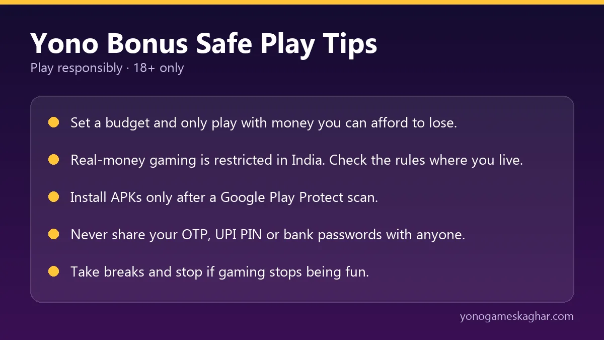 Yono Bonus safe play tips