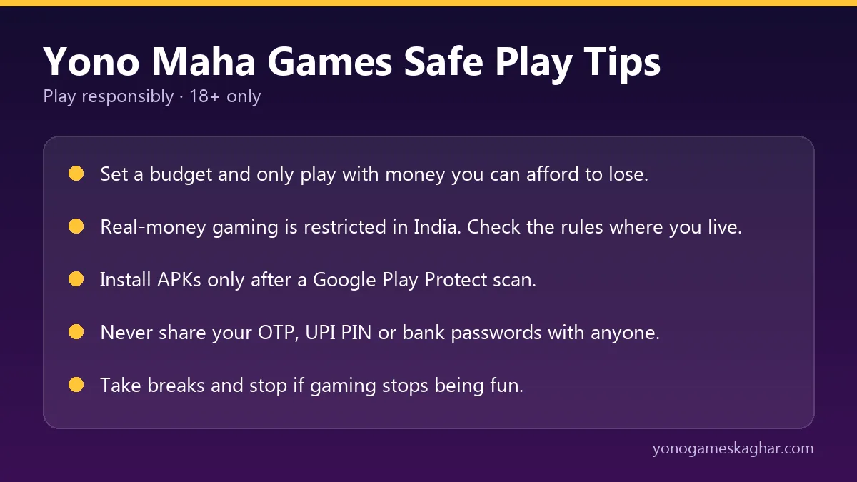 Yono Maha Games safe play tips